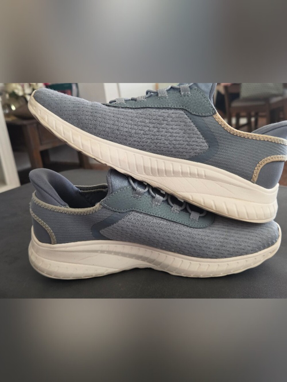 Skechers BOBS Sport Squad Chaos Slip-Ins Blue Gray Sneakers Women 8.5 - Picture 9 of 13